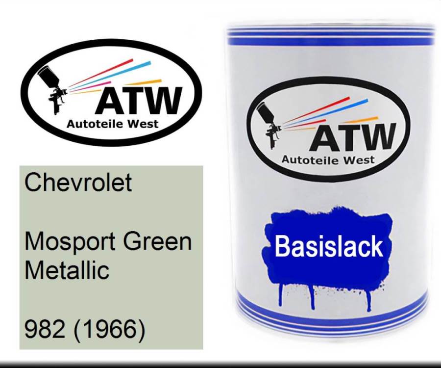 Chevrolet, Mosport Green Metallic, 982 (1966): 500ml Lackdose, von ATW Autoteile West.